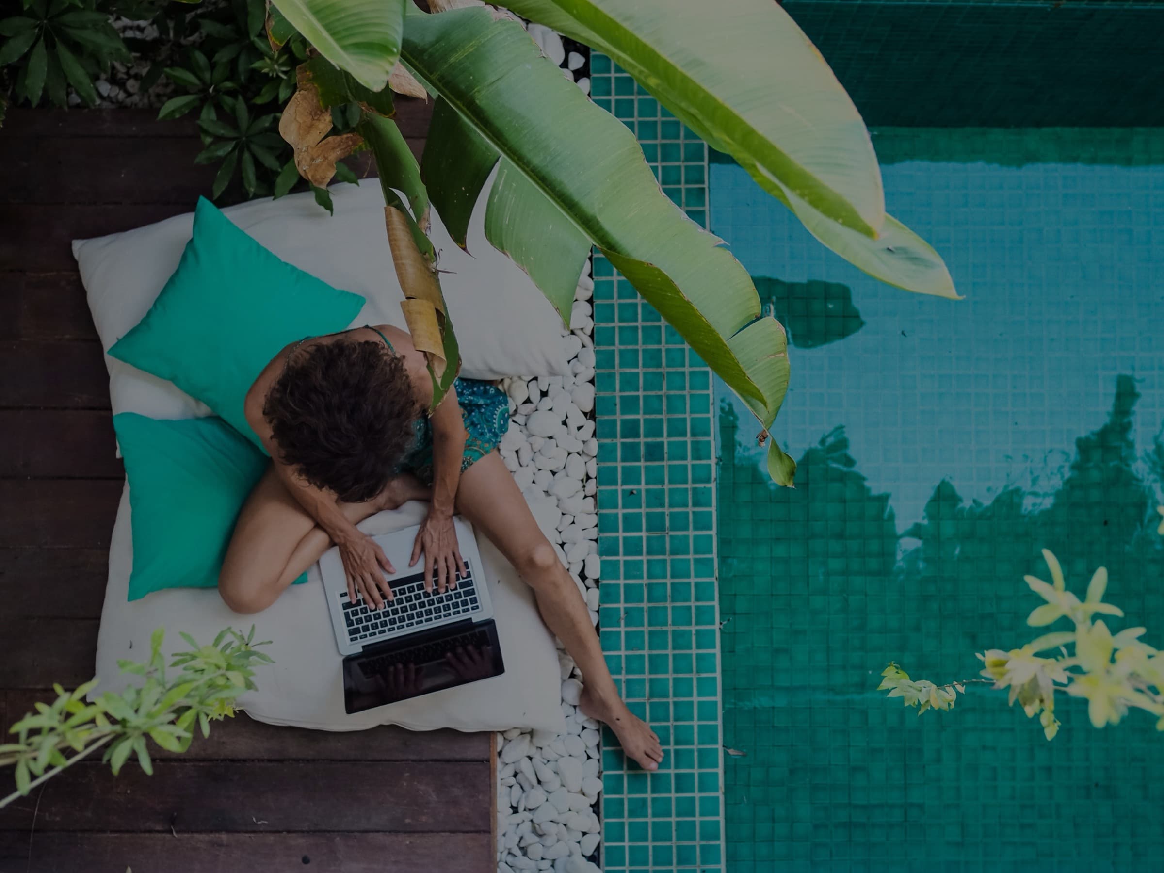 Working poolside